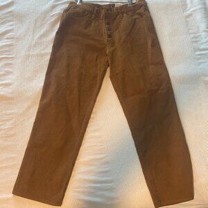Brown Lucky corduroys pants with exterior button fly